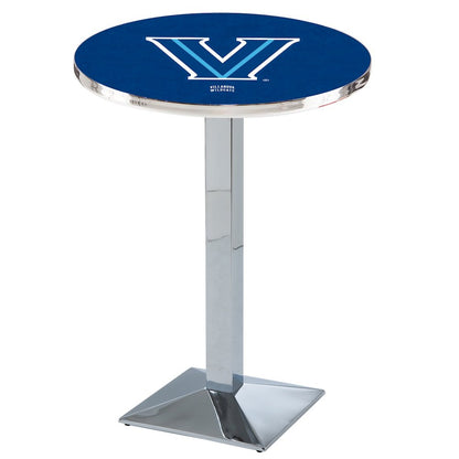 L217 Villanova University 42" Tall - 36" Top Pub Table with Chrome Finish