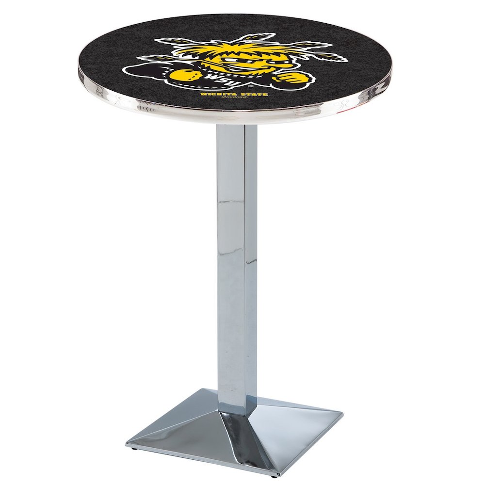 L217 Wichita State University 42' Tall - 36' Top Pub Table w/ Chrome Finish