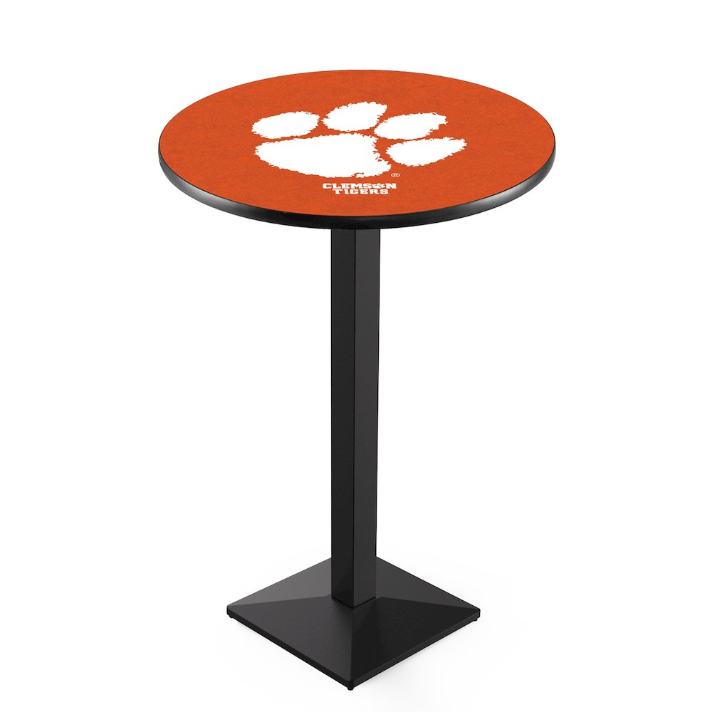 L217 Clemson 42' Tall - 36' Top Pub Table w/ Black Wrinkle Finish