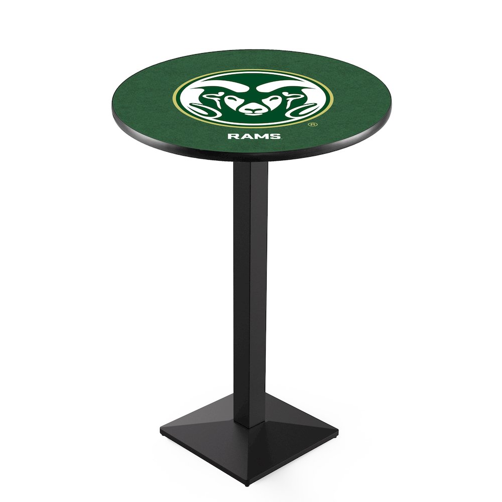 L217 Colorado State University 42" Tall - 36" Top Pub Table with Black Wrinkle Finish