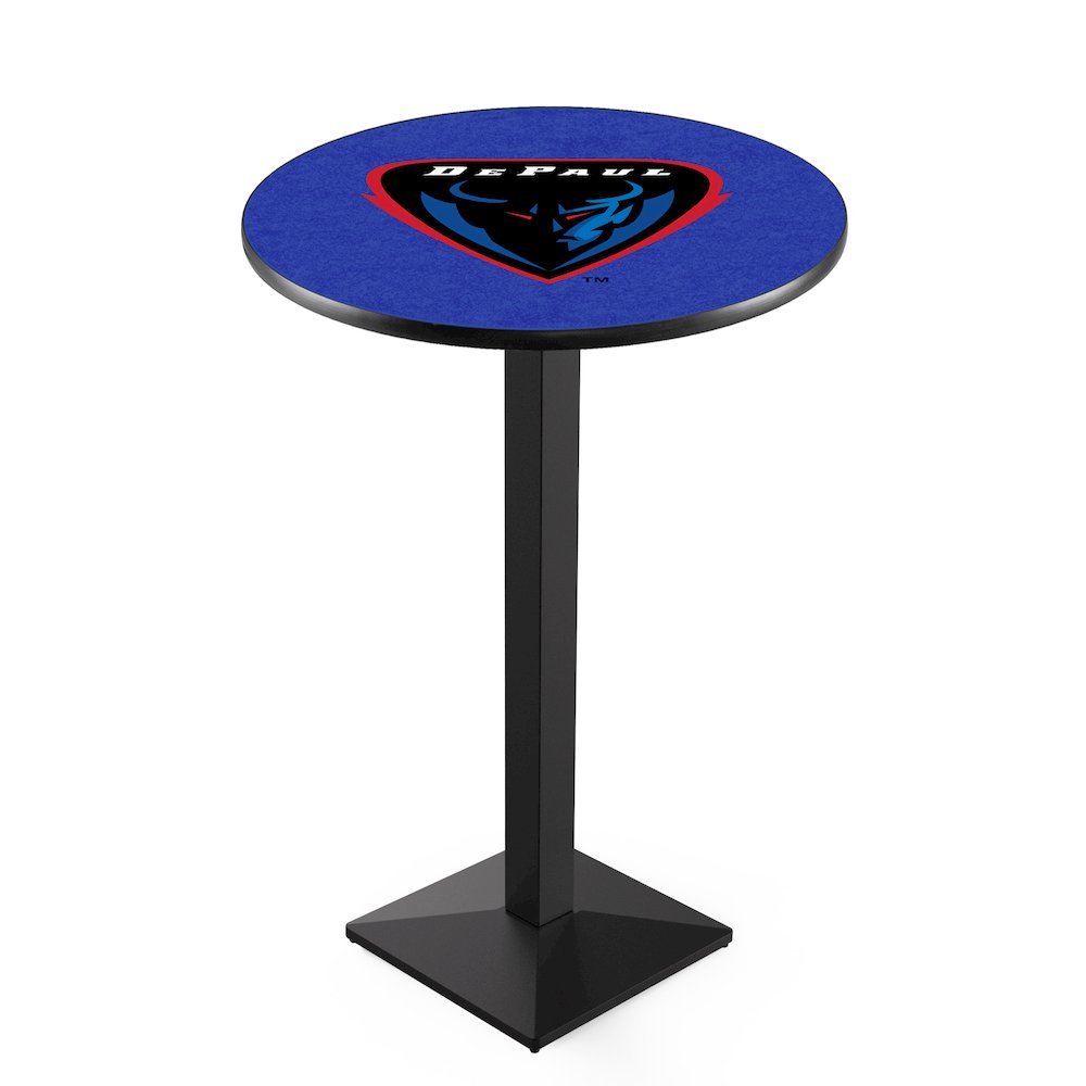 L217 DePaul University 42" Tall - 36" Top Pub Table with Black Wrinkle Finish