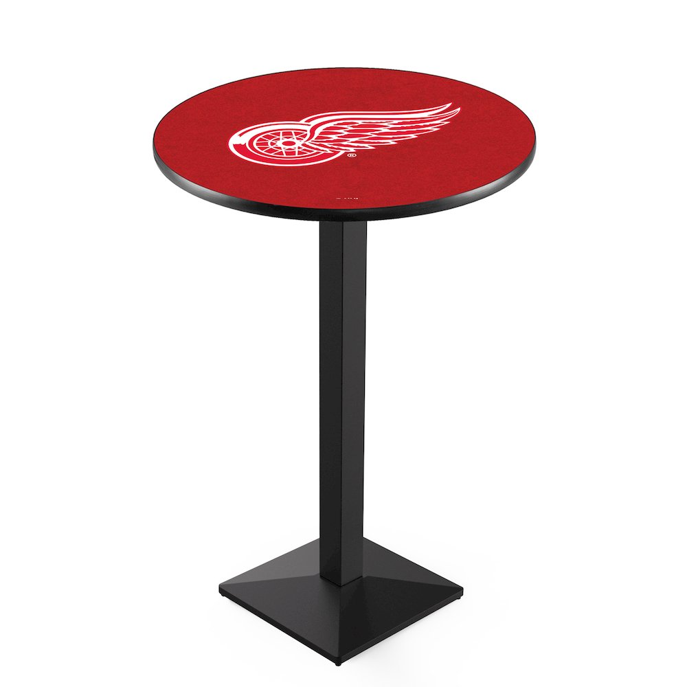 L217 Detroit Red Wings 42' Tall - 36' Top Pub Table w/ Black Wrinkle Finish (9576)