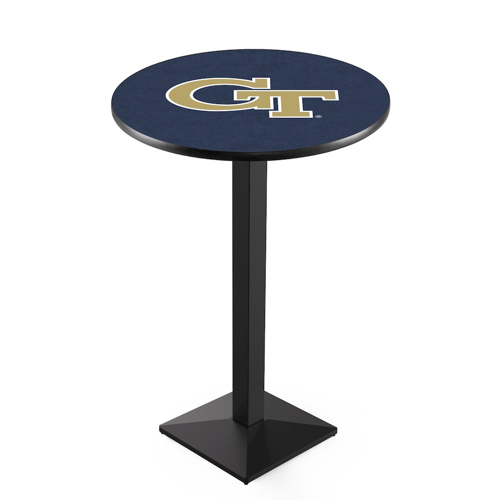 L217 Georgia Tech 42" Tall - 36" Top Pub Table with Black Wrinkle Finish