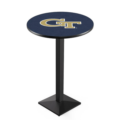 L217 Georgia Tech 42" Tall - 36" Top Pub Table with Black Wrinkle Finish