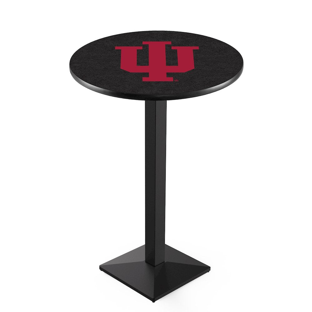 L217 Indiana University 42' Tall - 36' Top Pub Table w/ Black Wrinkle Finish