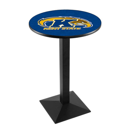 L217 Kent State University 42' Tall - 36' Top Pub Table w/ Black Wrinkle Finish