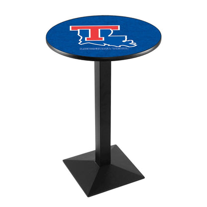L217 Louisiana Tech University 42" Tall - 36" Top Pub Table with Black Wrinkle Finish