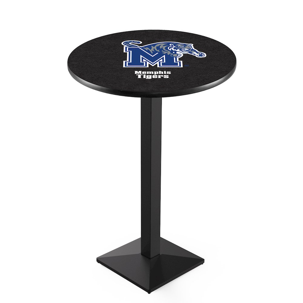 L217 University of Memphis 42" Tall - 36" Top Pub Table with Black Wrinkle Finish