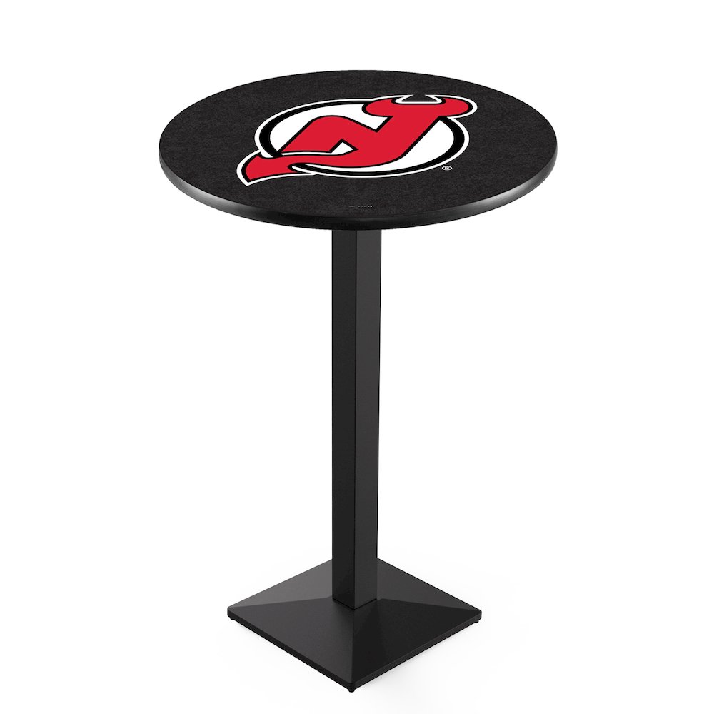 L217 New Jersey Devils 42" Tall - 36" Top Pub Table with Black Wrinkle Finish (244)