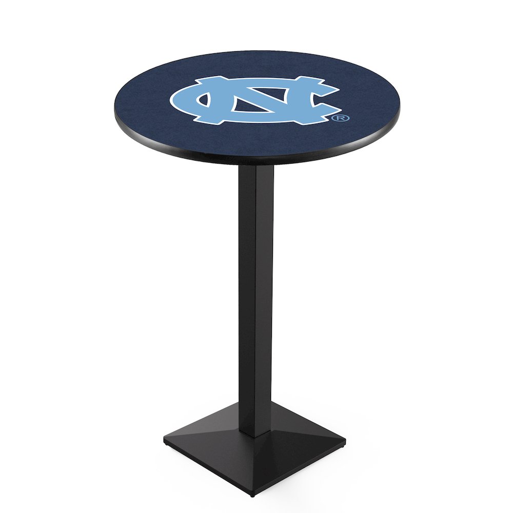 L217 University of North Carolina 42" Tall - 36" Top Pub Table with Black Wrinkle Finish