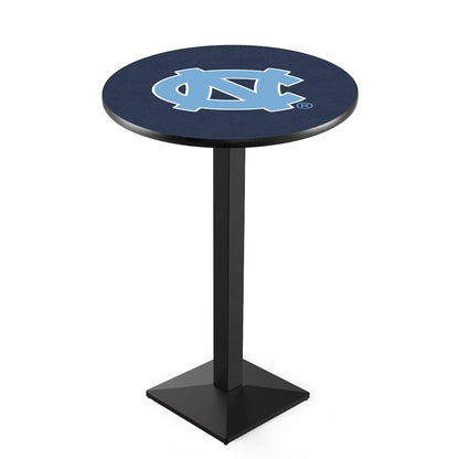 L217 University of North Carolina 42" Tall - 36" Top Pub Table with Black Wrinkle Finish