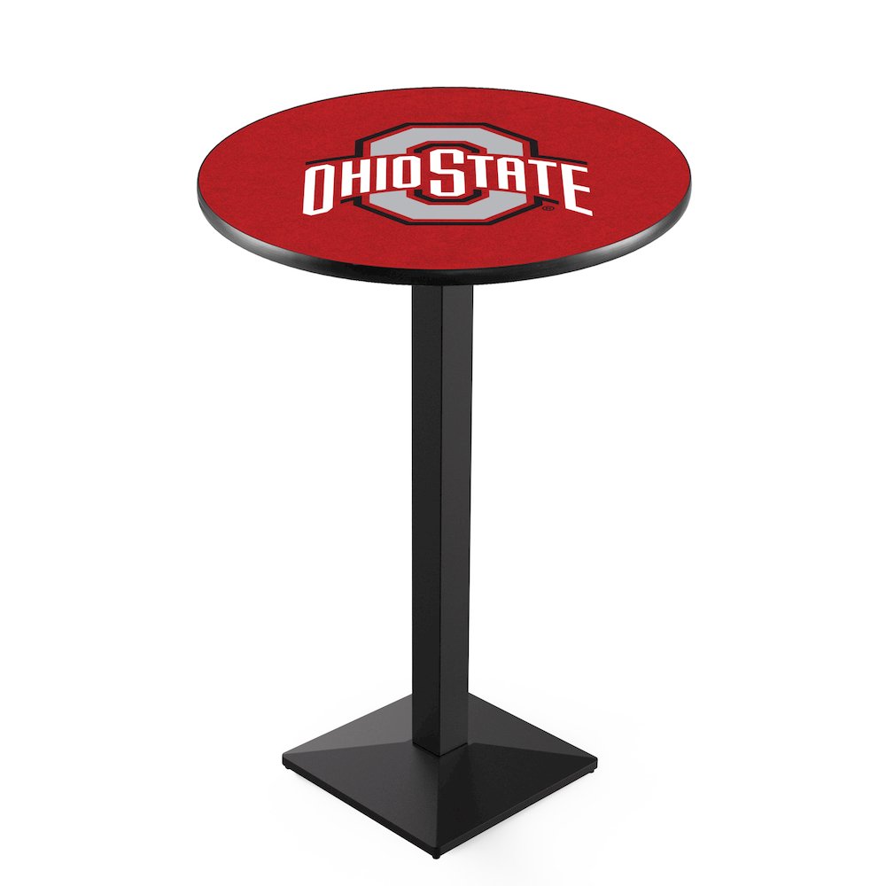 L217 Ohio State University 42" Tall - 36" Top Pub Table with Black Wrinkle Finish