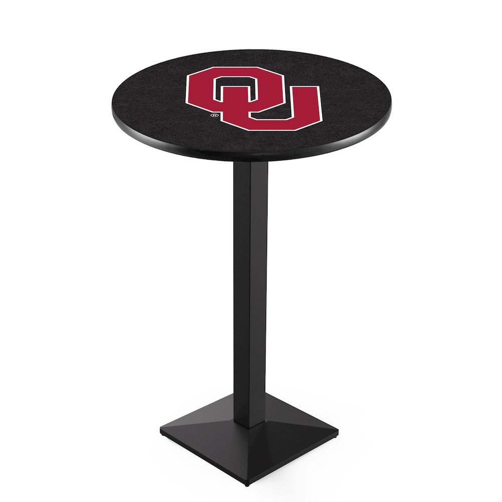 L217 Oklahoma University 42' Tall - 36' Top Pub Table w/ Black Wrinkle Finish
