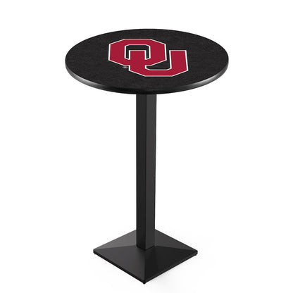 L217 Oklahoma University 42' Tall - 36' Top Pub Table w/ Black Wrinkle Finish