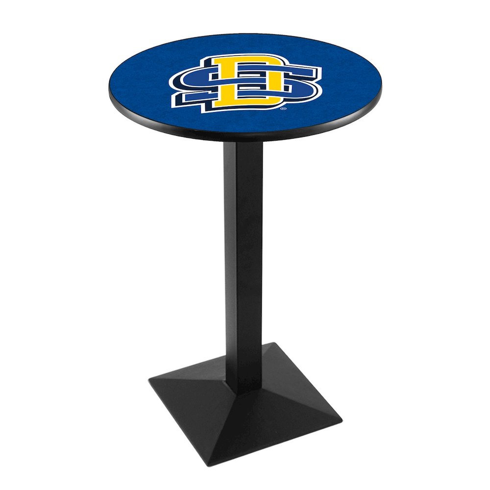 L217 South Dakota State University 42" Tall - 36" Top Pub Table with Black Wrinkle Finish