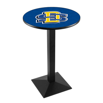 L217 South Dakota State University 42" Tall - 36" Top Pub Table with Black Wrinkle Finish