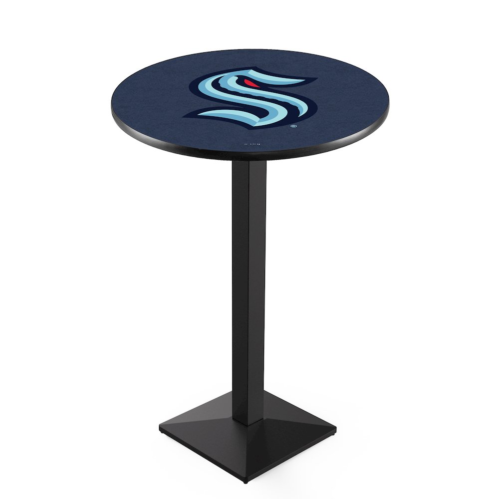 L217 Seattle Kraken 42' Tall - 36' Top Pub Table w/ Black Wrinkle Finish (1013)