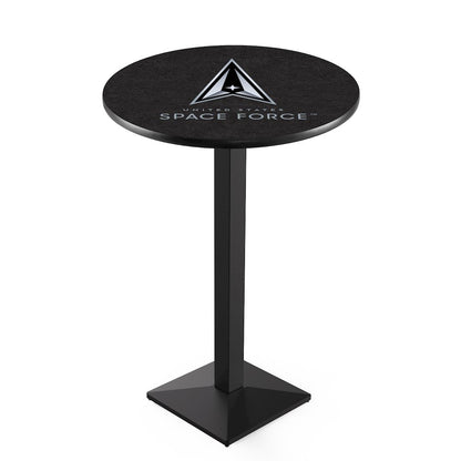United States Space Force 42" Tall - 36" Top Pub Table with Black Wrinkle Finish