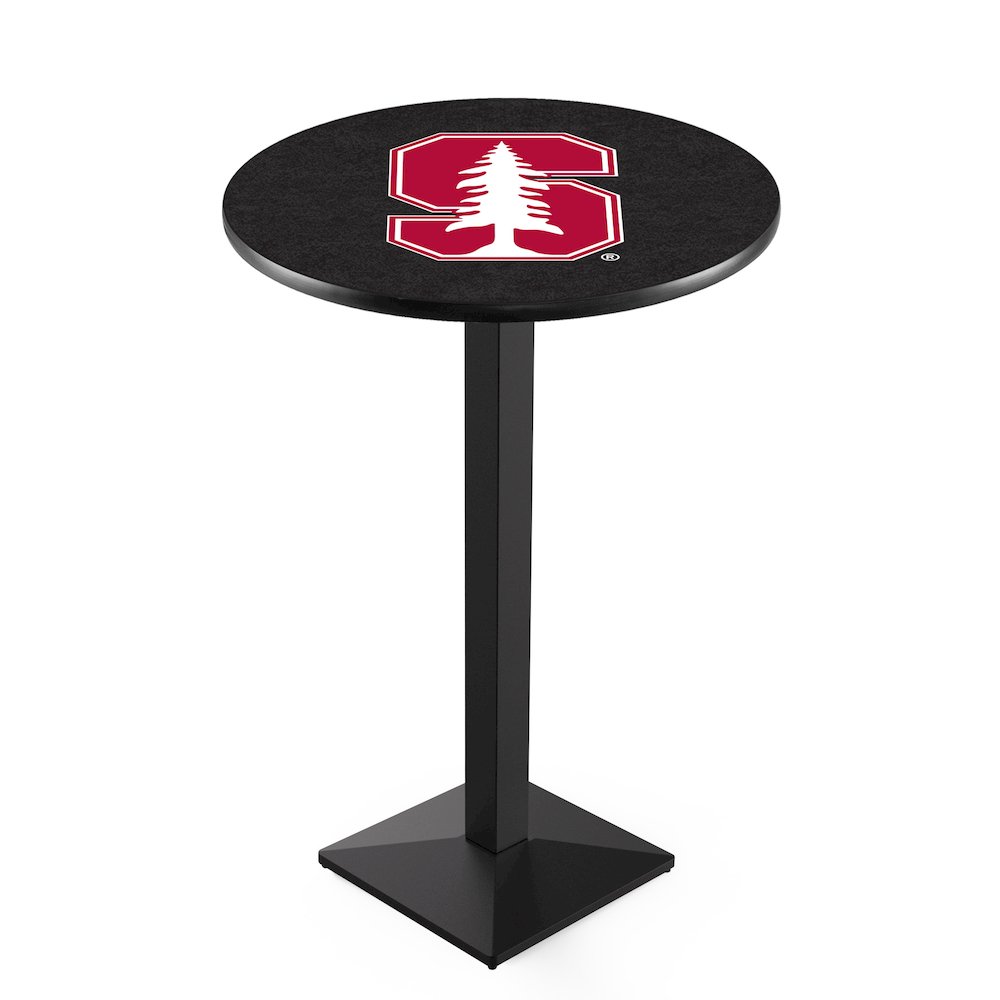 L217 Stanford University 42" Tall - 36" Top Pub Table with Black Wrinkle Finish