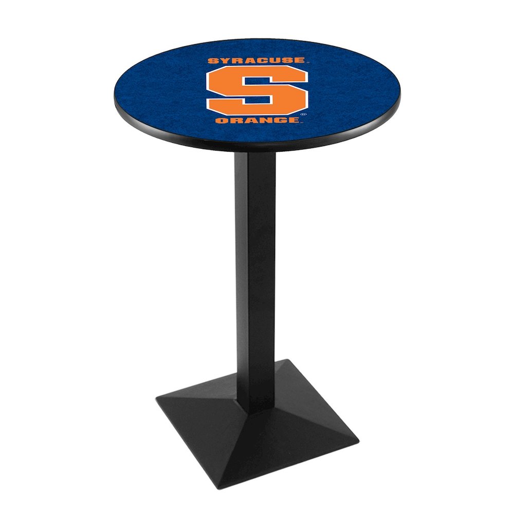L217 Syracuse University 42' Tall - 36' Top Pub Table w/ Black Wrinkle Finish