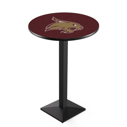 L217 Texas State University 42' Tall - 36' Top Pub Table w/ Black Wrinkle Finish