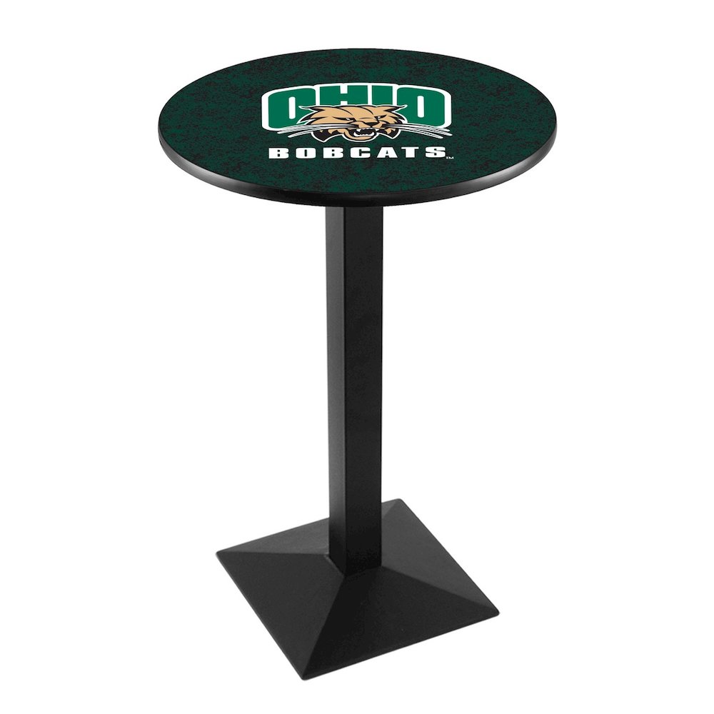 L217 Ohio University 42' Tall - 36' Top Pub Table w/ Black Wrinkle Finish