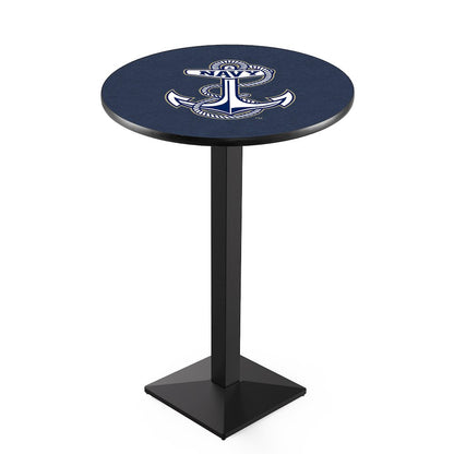 L217 US Naval Academy 42' Tall - 36' Top Pub Table w/ Black Wrinkle Finish