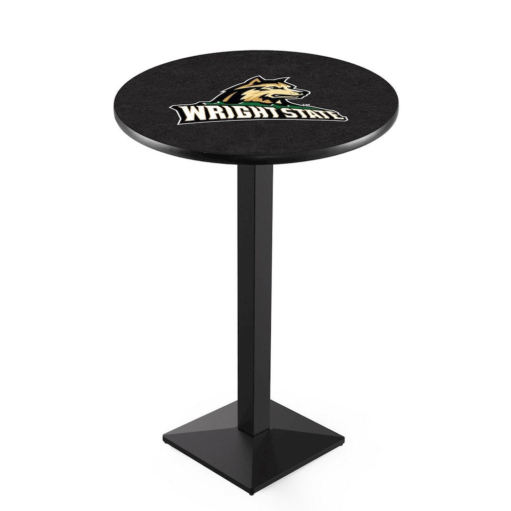 L217 Wright State University 42" Tall - 36" Top Pub Table with Black Wrinkle Finish