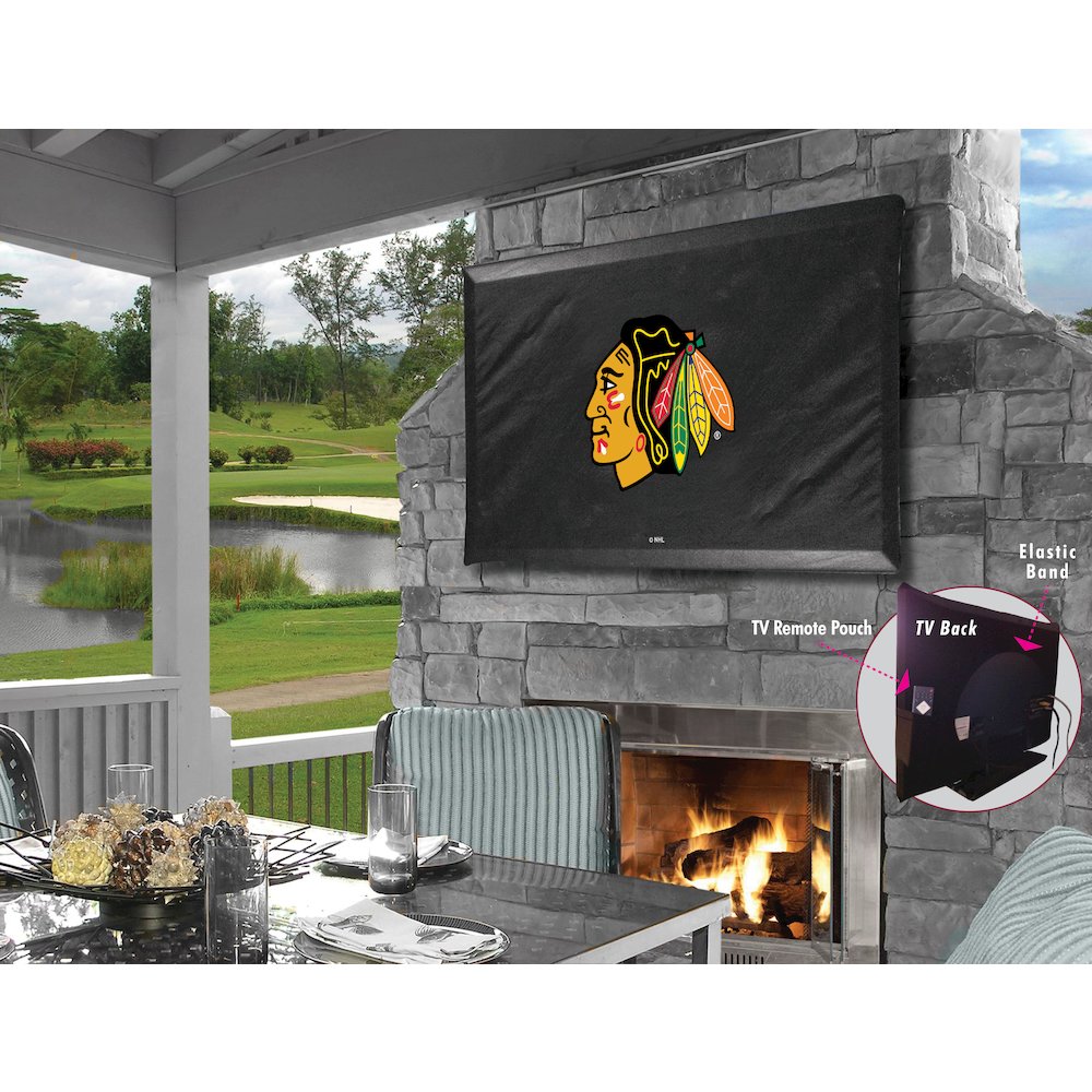 Chicago Blackhawks TV Cover (TV sizes 60"-65") by Covers by HBS