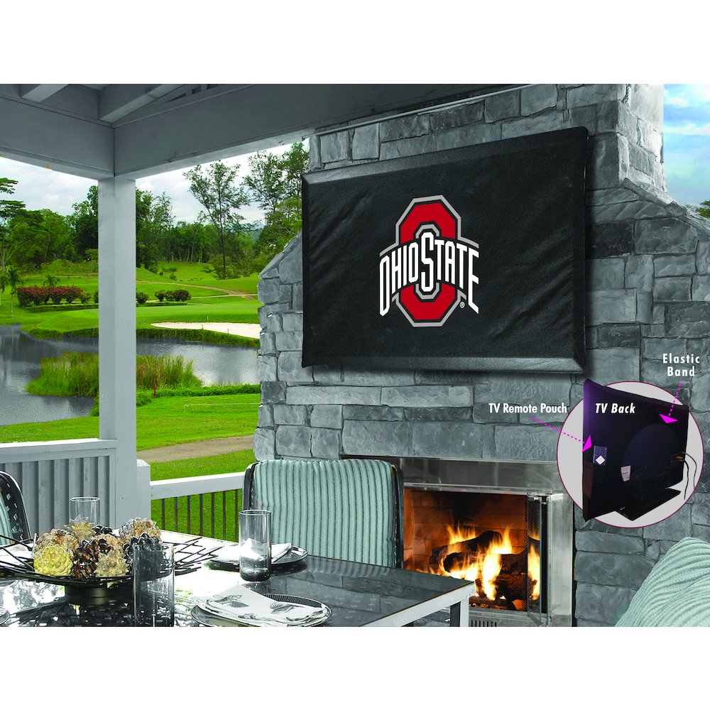 Ohio State TV Cover (TV sizes 60"-65") by Covers by HBS