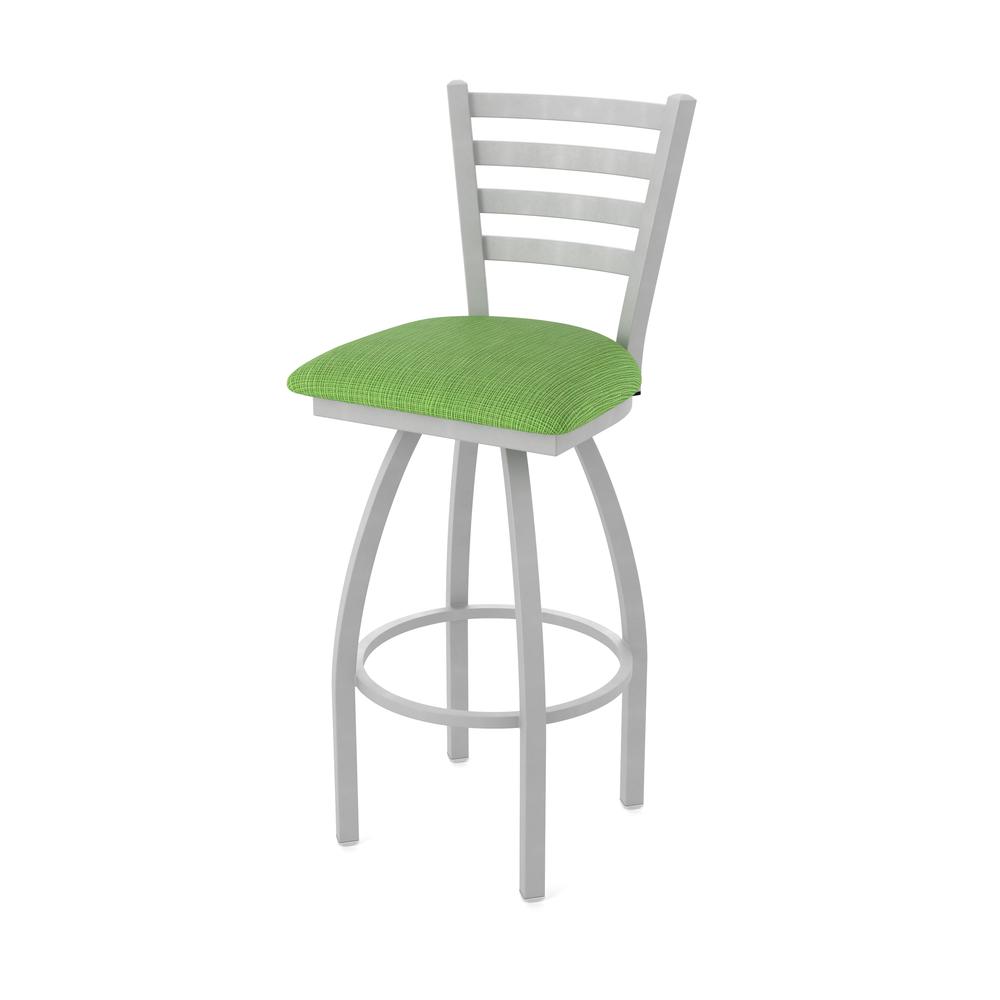 410 Jackie 36" Swivel Bar Stool with Anodized Nickel Finish and Graph Parrot Seat