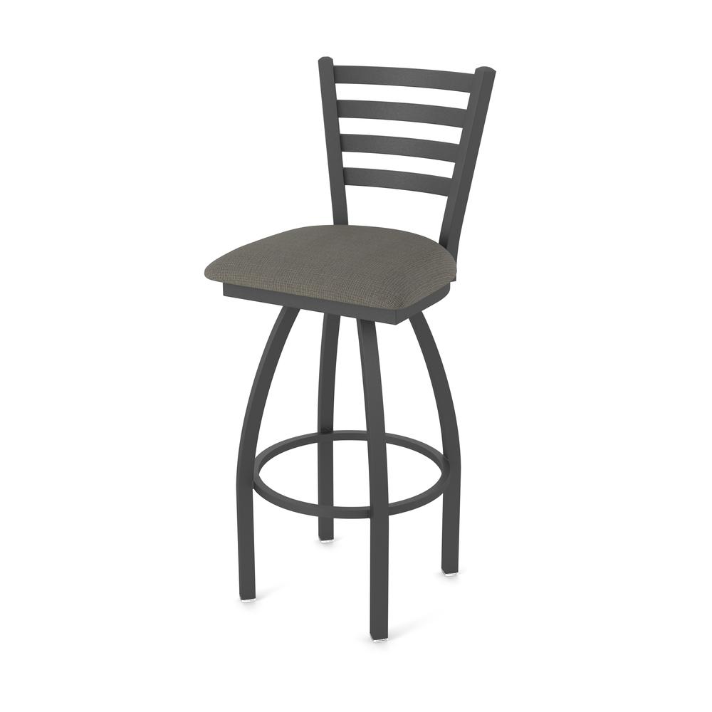 410 Jackie 36" Swivel Bar Stool with Pewter Finish and Graph Chalice Seat
