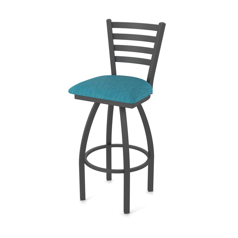 410 Jackie 36" Swivel Bar Stool with Pewter Finish and Graph Tidal Seat