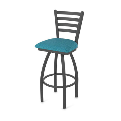 410 Jackie 36" Swivel Bar Stool with Pewter Finish and Graph Tidal Seat