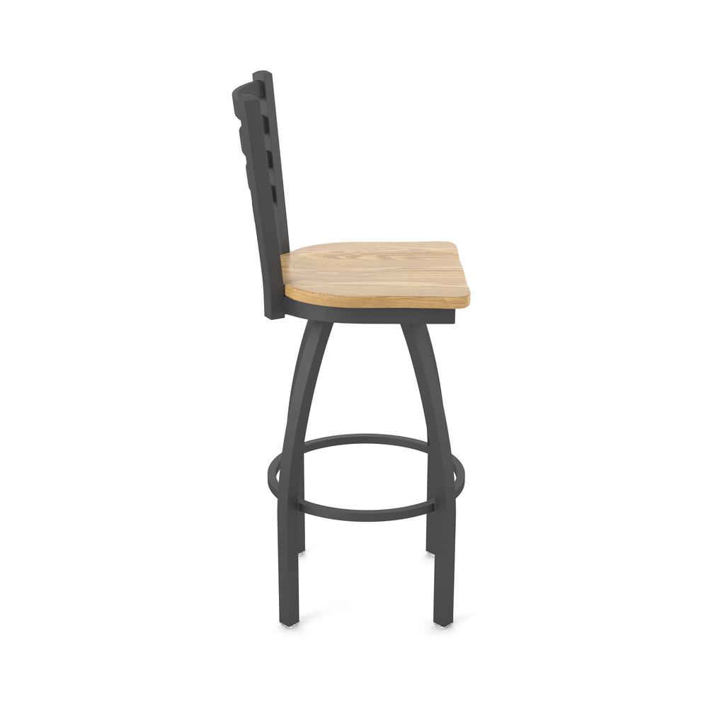 410 Jackie 36" Swivel Bar Stool with Pewter Finish and Natural Oak Seat