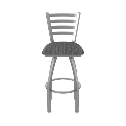 410 Jackie Stainless Steel 36" Swivel Bar Stool with Graph Coal Seat