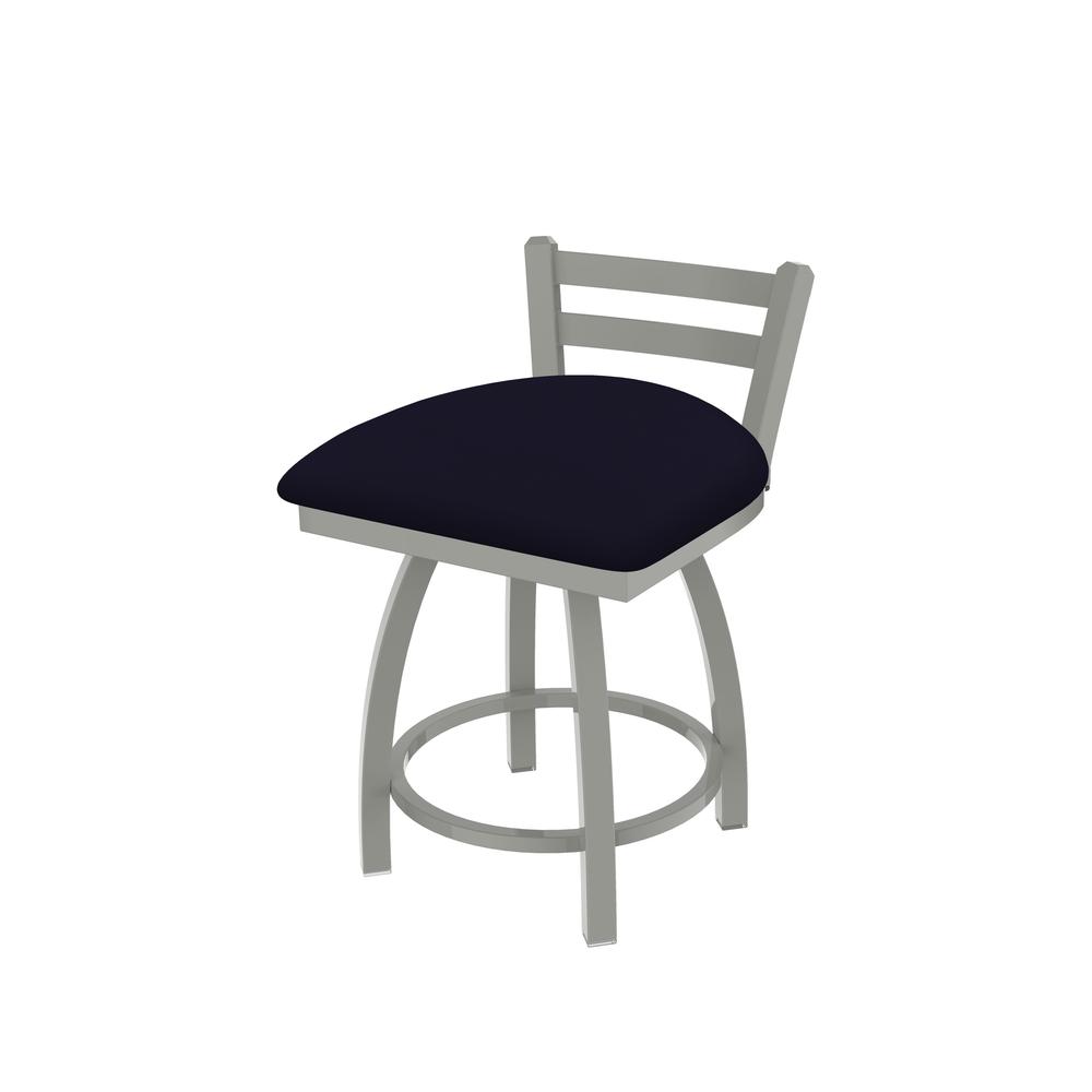 411 Jackie 18" Low Back Swivel Vanity Stool with Anodized Nickel Finish and Canter Twilight Seat