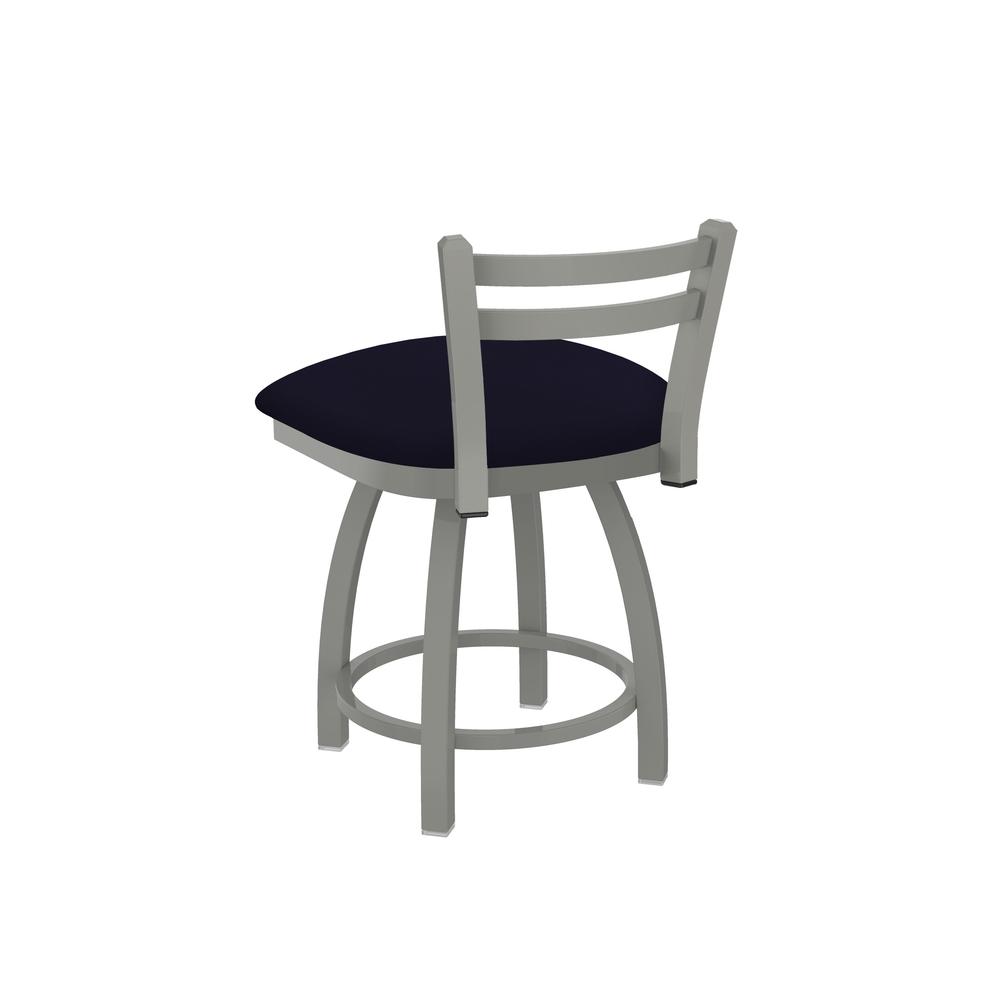 411 Jackie 18" Low Back Swivel Vanity Stool with Anodized Nickel Finish and Canter Twilight Seat