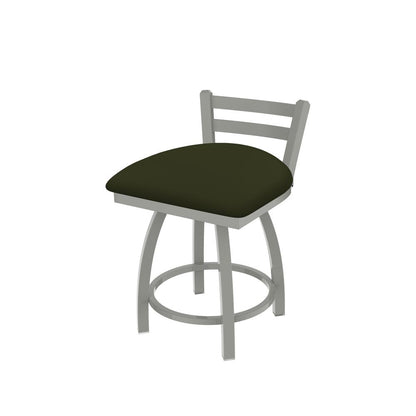 411 Jackie 18" Low Back Swivel Vanity Stool with Anodized Nickel Finish and Canter Pine Seat