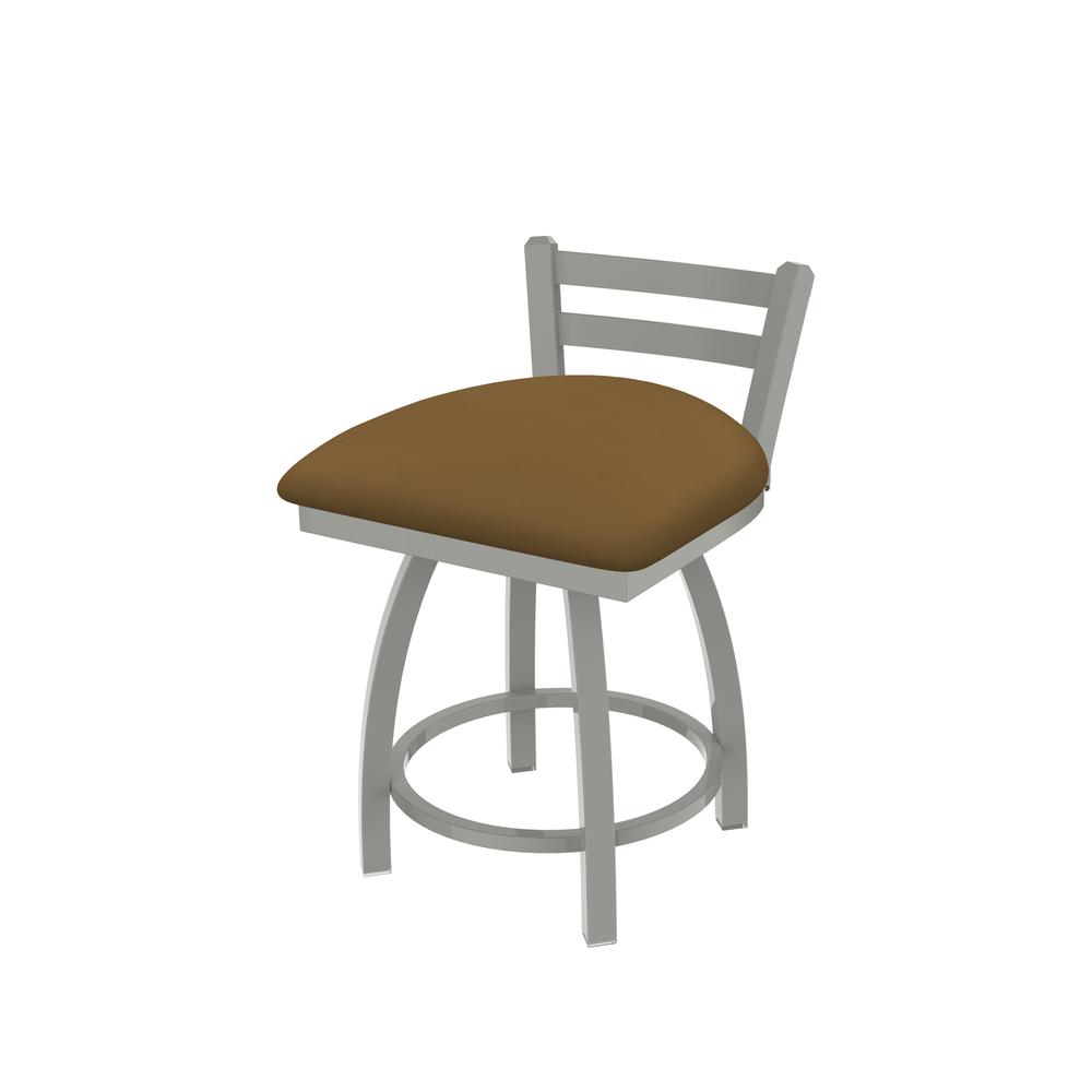 411 Jackie 18" Low Back Swivel Vanity Stool with Anodized Nickel Finish and Canter Saddle Seat