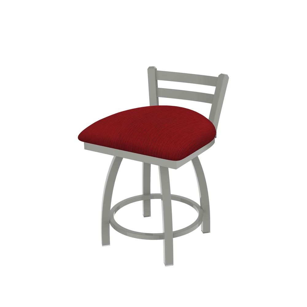411 Jackie 18" Low Back Swivel Vanity Stool with Anodized Nickel Finish and Graph Ruby Seat