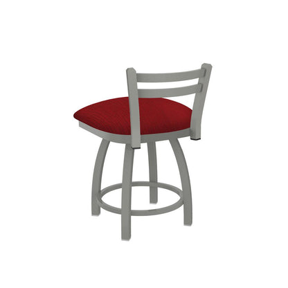 411 Jackie 18" Low Back Swivel Vanity Stool with Anodized Nickel Finish and Graph Ruby Seat