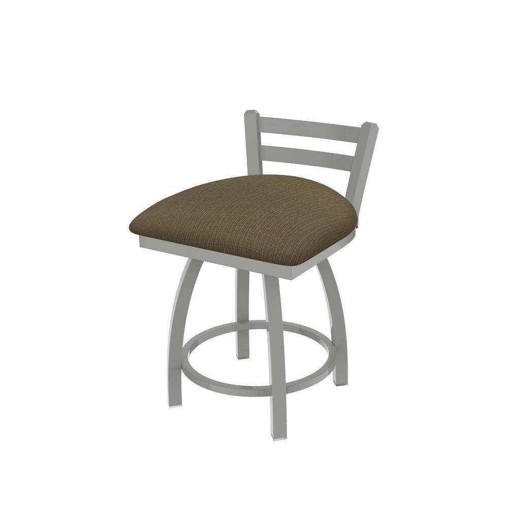 411 Jackie 18" Low Back Swivel Vanity Stool with Anodized Nickel Finish and Graph Cork Seat