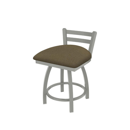 411 Jackie 18" Low Back Swivel Vanity Stool with Anodized Nickel Finish and Graph Cork Seat