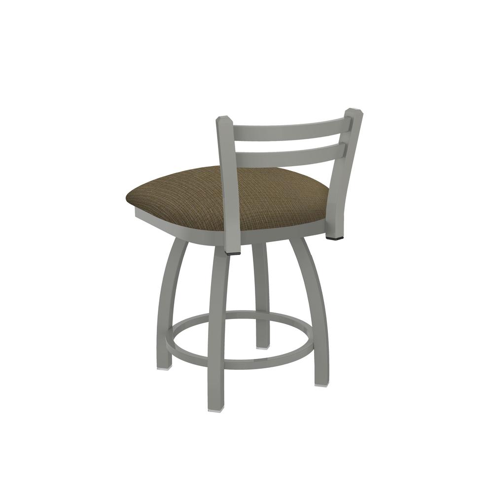 411 Jackie 18" Low Back Swivel Vanity Stool with Anodized Nickel Finish and Graph Cork Seat