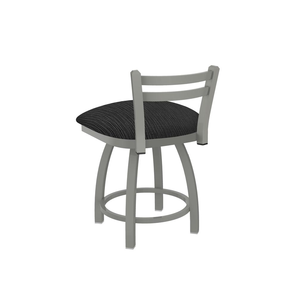 411 Jackie 18" Low Back Swivel Vanity Stool with Anodized Nickel Finish and Graph Coal Seat
