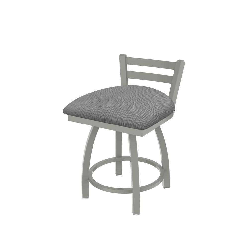 411 Jackie 18" Low Back Swivel Vanity Stool with Anodized Nickel Finish and Graph Alpine Seat
