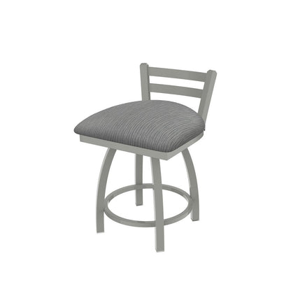 411 Jackie 18" Low Back Swivel Vanity Stool with Anodized Nickel Finish and Graph Alpine Seat