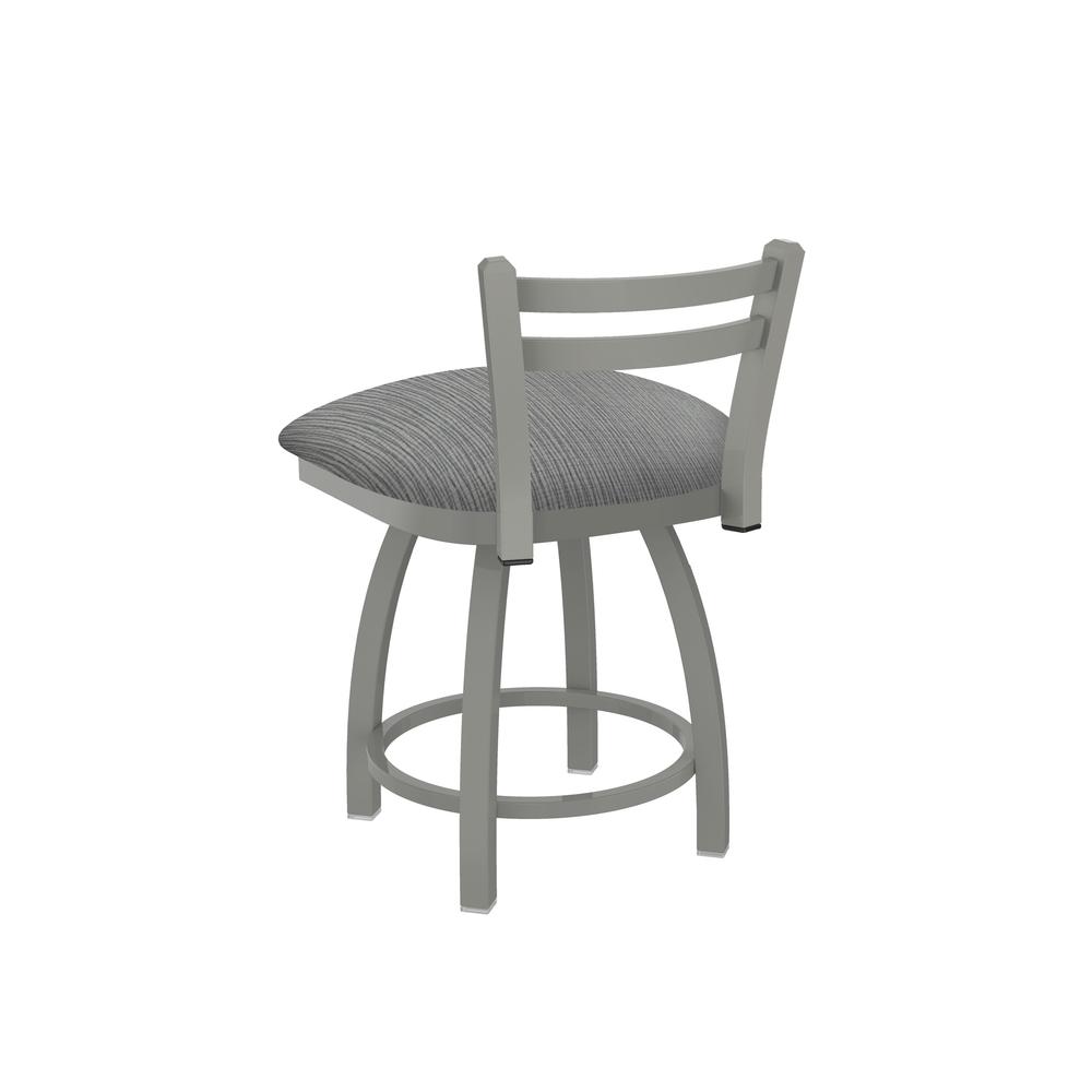 411 Jackie 18" Low Back Swivel Vanity Stool with Anodized Nickel Finish and Graph Alpine Seat