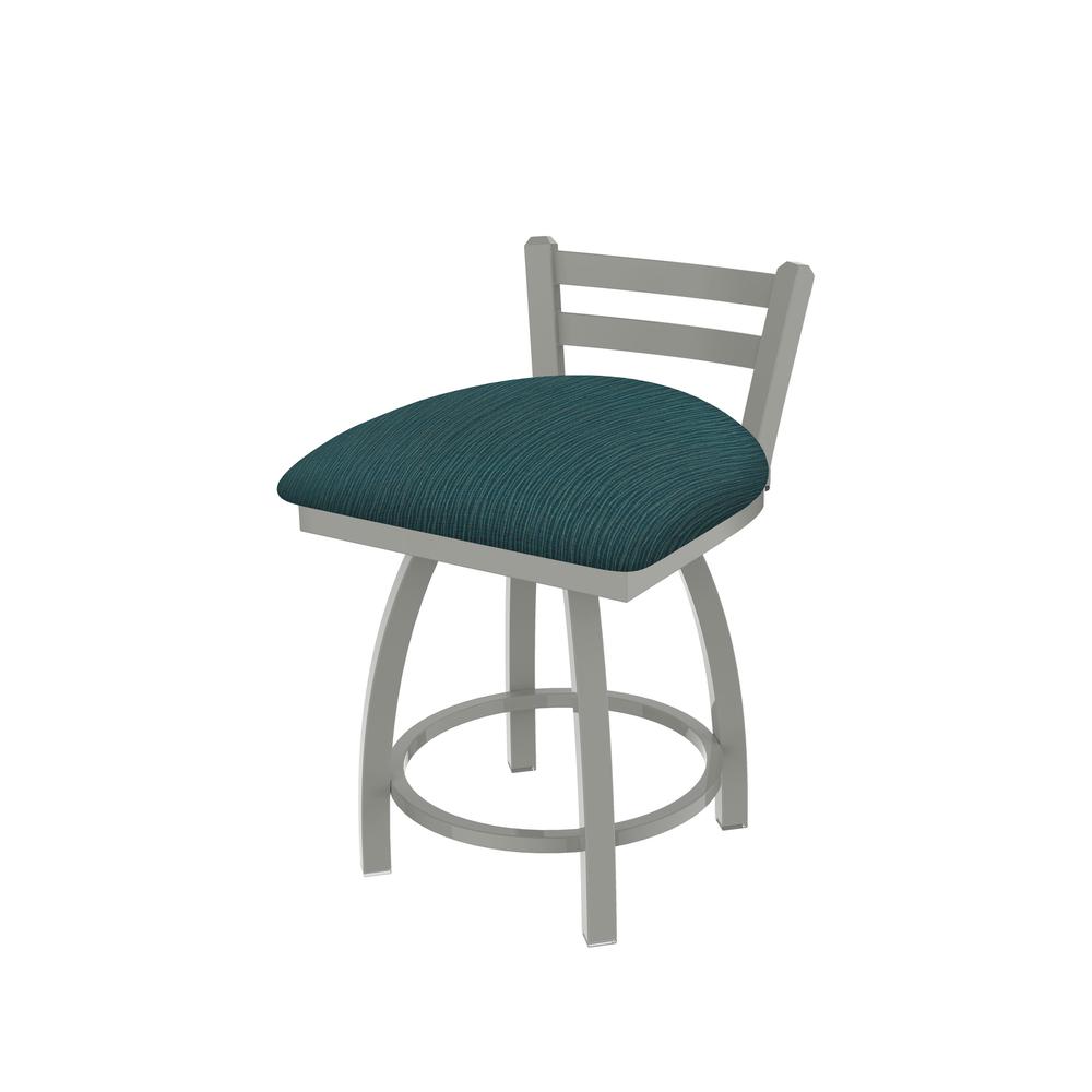 411 Jackie 18" Low Back Swivel Vanity Stool with Anodized Nickel Finish and Graph Tidal Seat